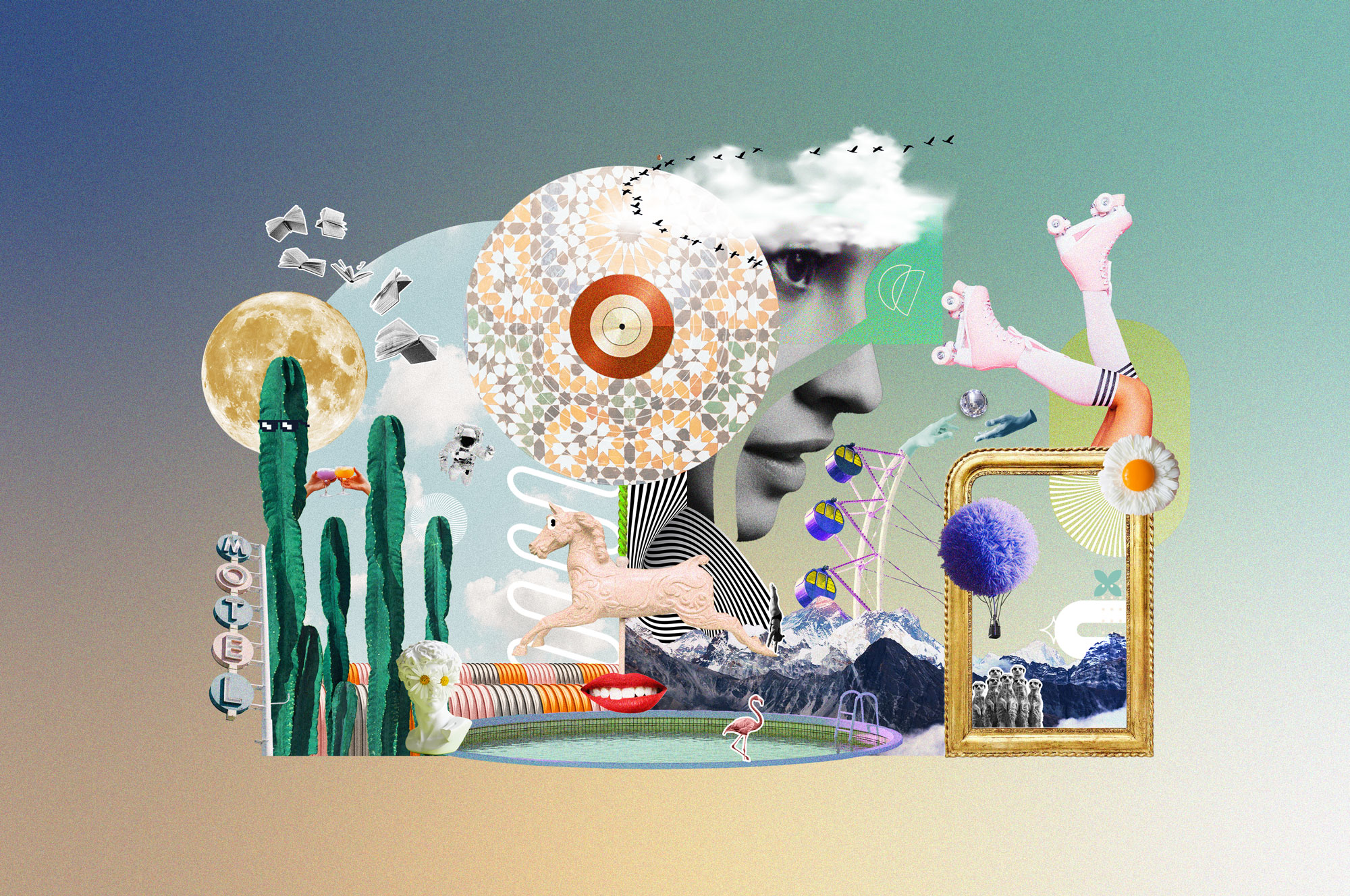 Collage numérique de Fluffy Design : Création de sites web sur-mesure