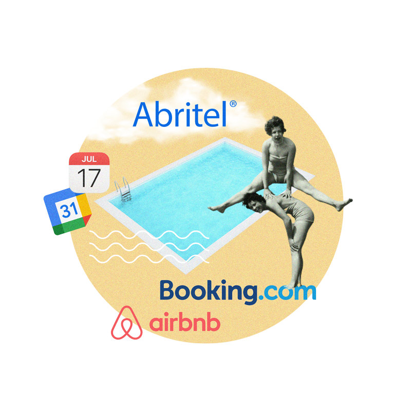 creation site web pour maison d'hôtes - collage numérique montrant les plateformes de réservation