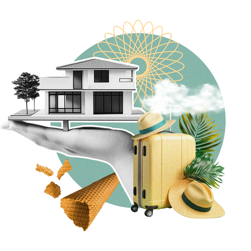 creation site web pour maison d'hôtes - collage numérique montrant les enjeux